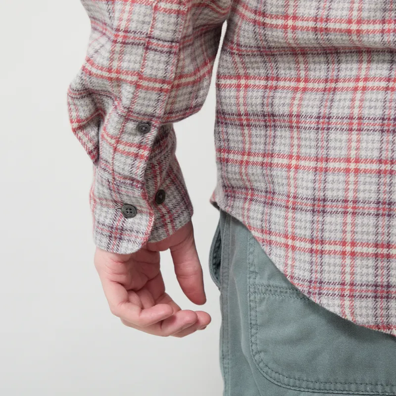 Portuguese Flannel Cedar Shirt Grey Bordeaux-7