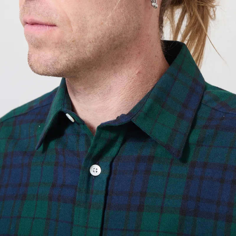 Portuguese Flannel Bonfim Shirt Navy Green-3