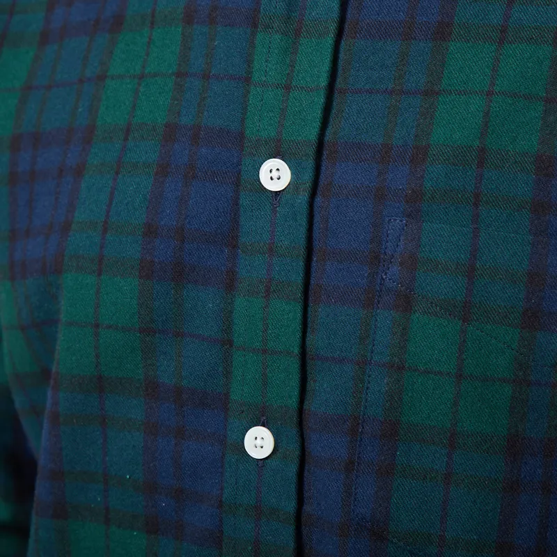Portuguese Flannel Bonfim Shirt Navy Green-4