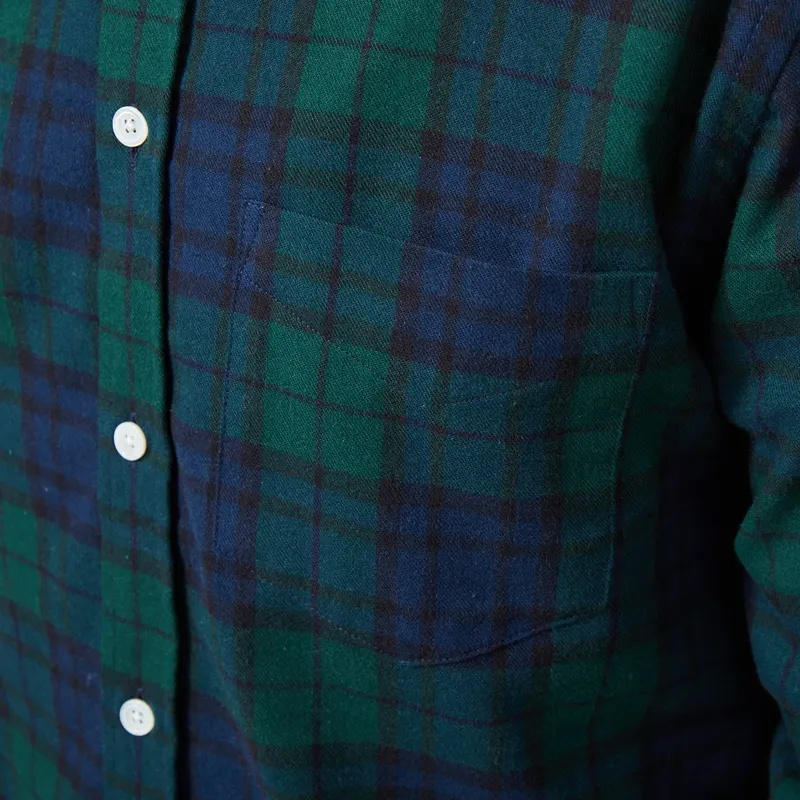 Portuguese Flannel Bonfim Shirt Navy Green-5