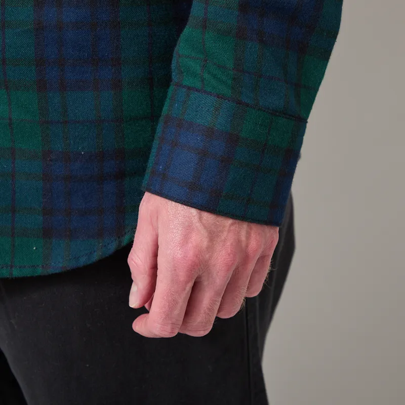 Portuguese Flannel Bonfim Shirt Navy Green-6