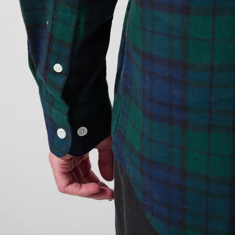 Portuguese Flannel Bonfim Shirt Navy Green-7