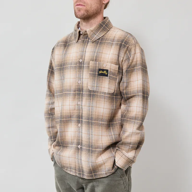 Stan Ray Flannel Shirt Khaki Plaid-1