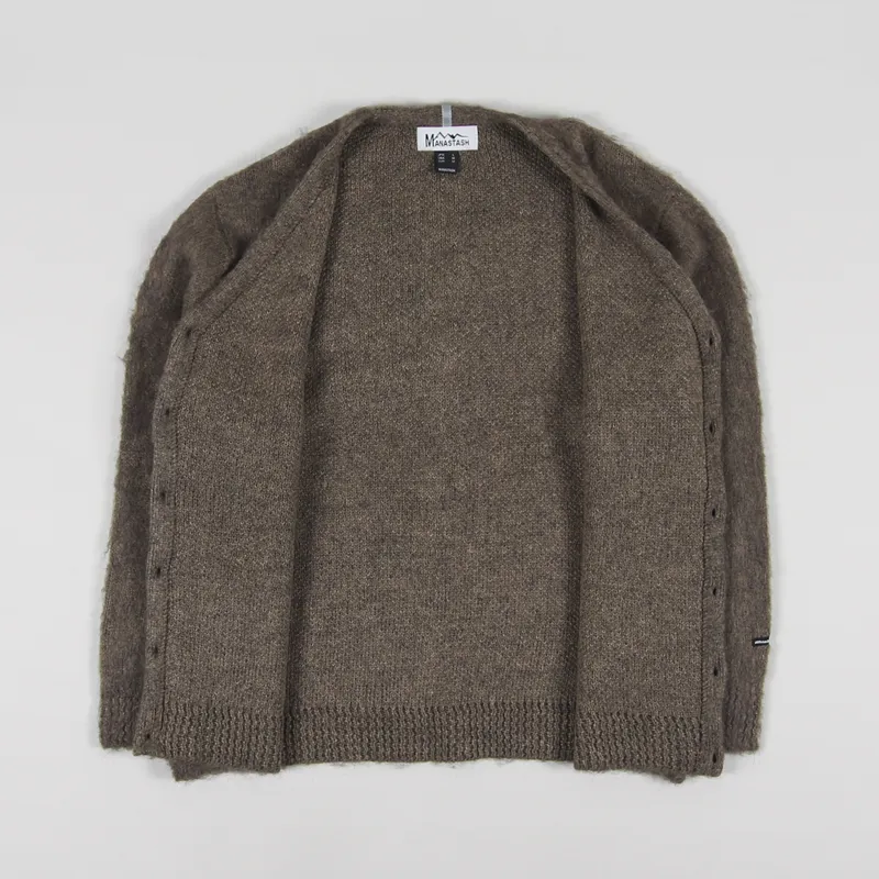 Manastash Mens Knitted Soft Wool Aberdeen Kurtigan Mocca Brown
