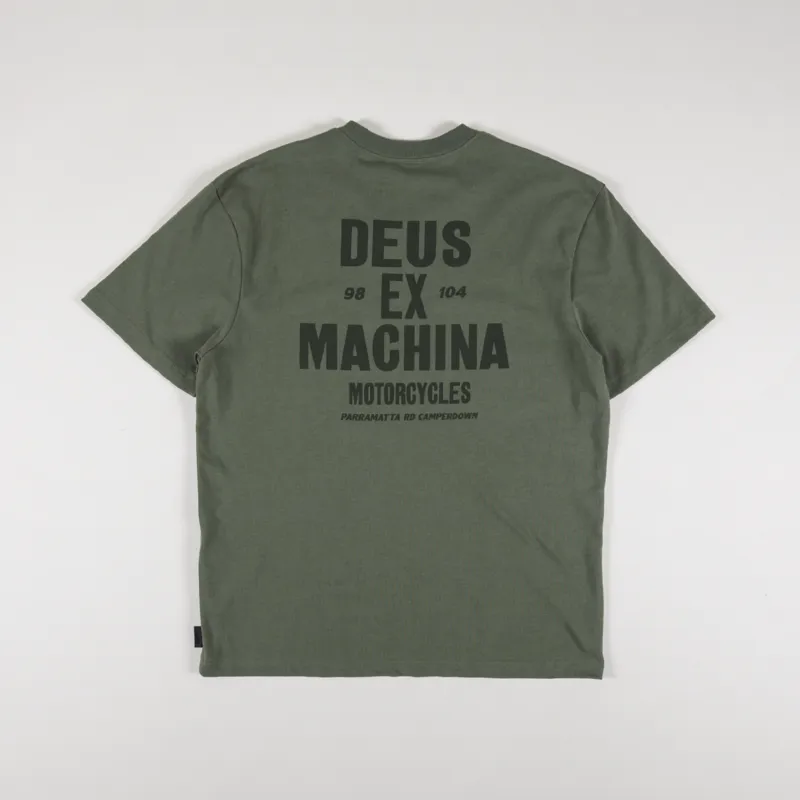 Deus Ex Machina Mens Accuracy Graphic Tee T Shirt Olive Green