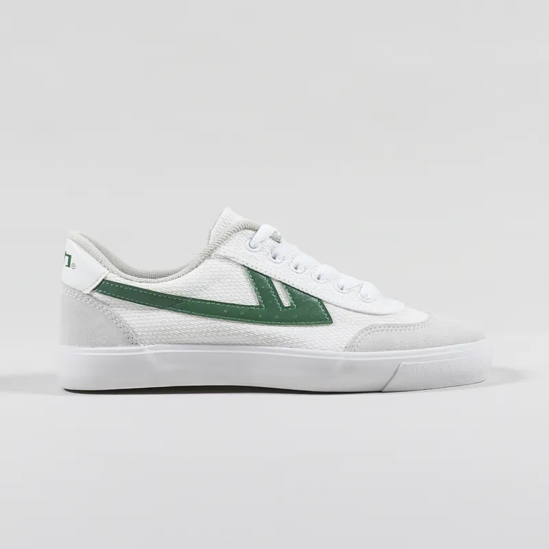 Warrior Shanghai Mens Suede Mesh Ace Shoes White Green Trainers