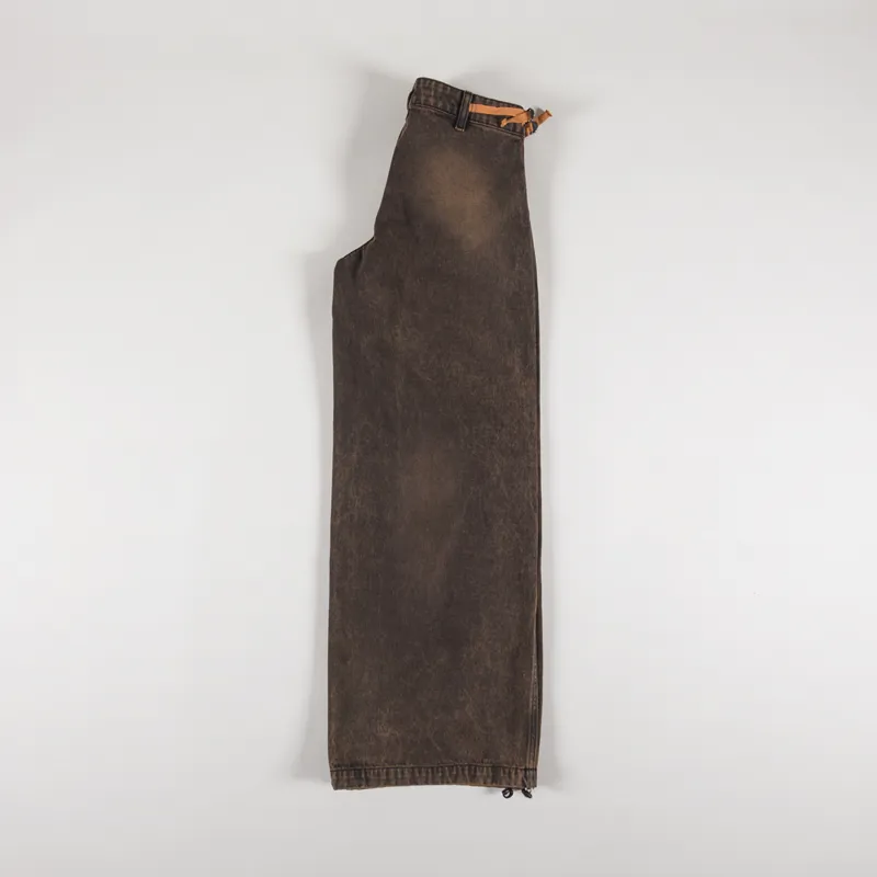 Aries Womens Acid Wash Low Rise Flare Orange-2