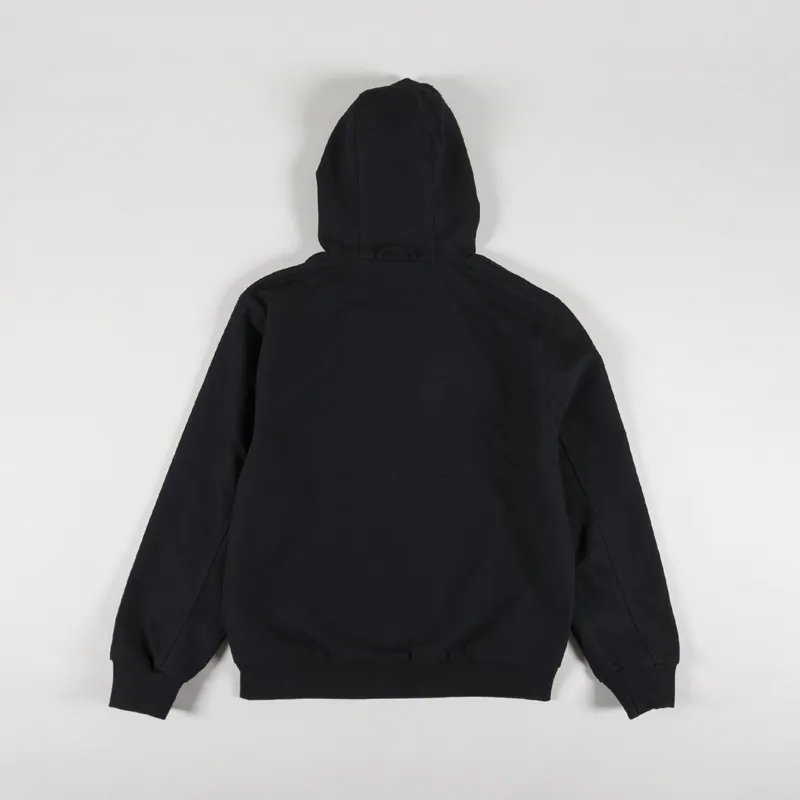 Carhartt WIP Mens Active Jacket Hoodie Coat Black Rinsed SS24