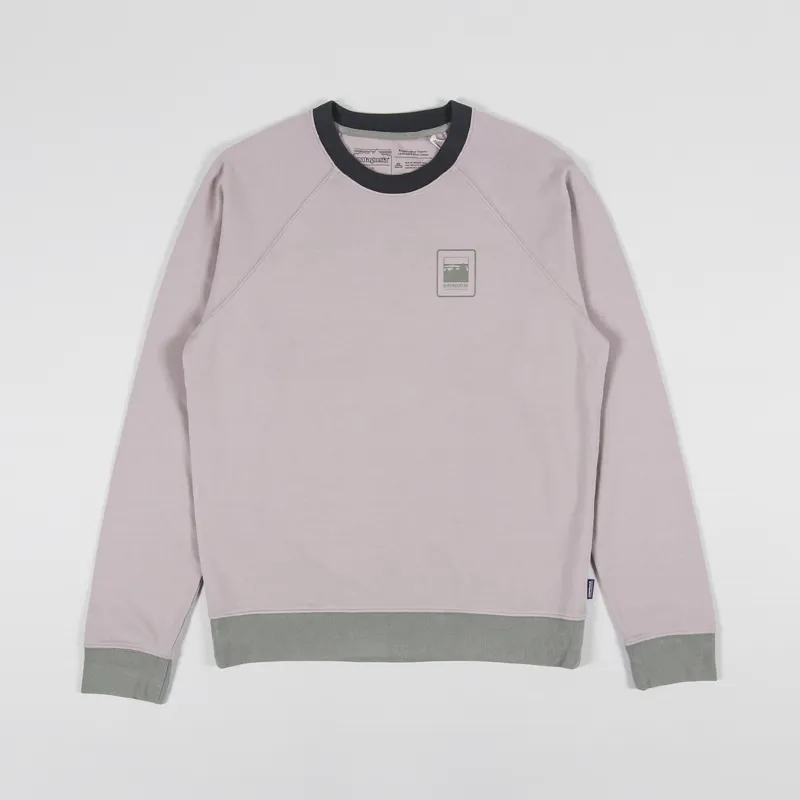 Patagonia Alpine Icon Regenerative Organic Cotton Crew Sweatshirt Stingray Mauve