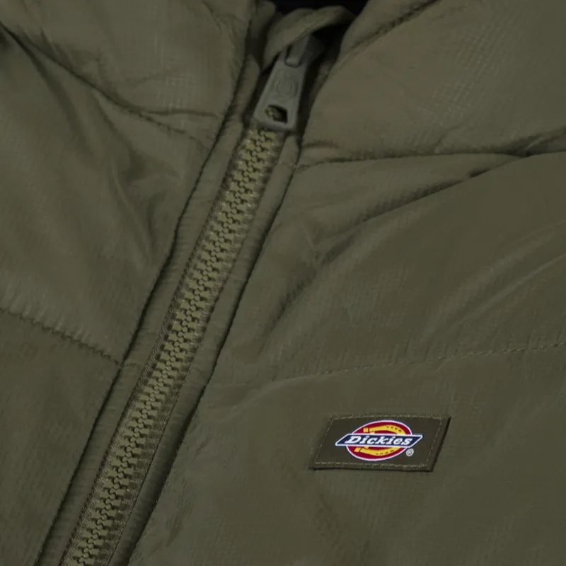 Dickies Womens Alatna Oversized Puffer Jacket Military Green-11