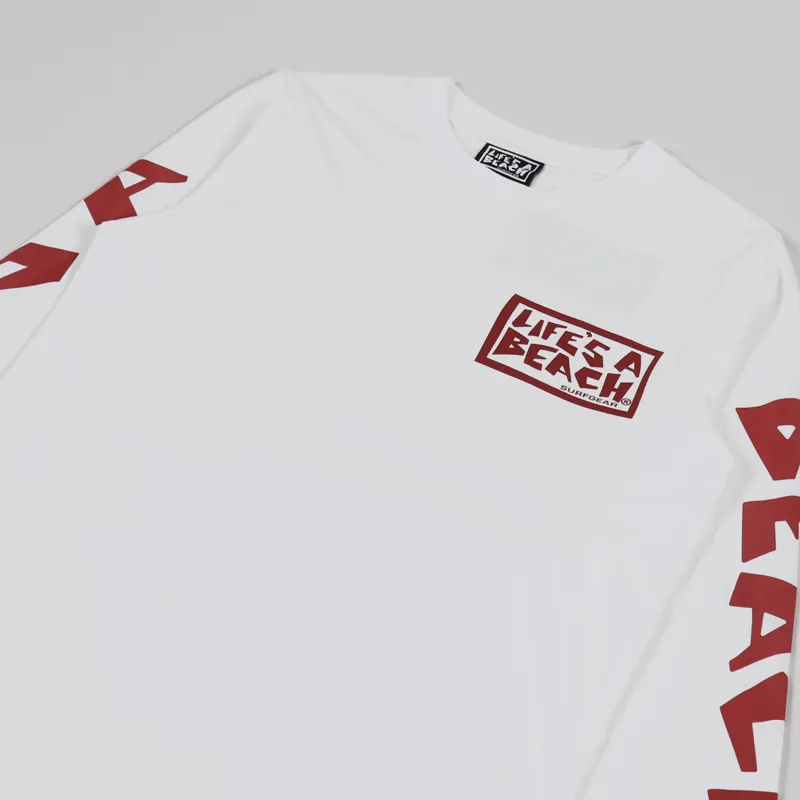 Lifes A Beach All Sleeve Long Sleeve T Shirt White-3
