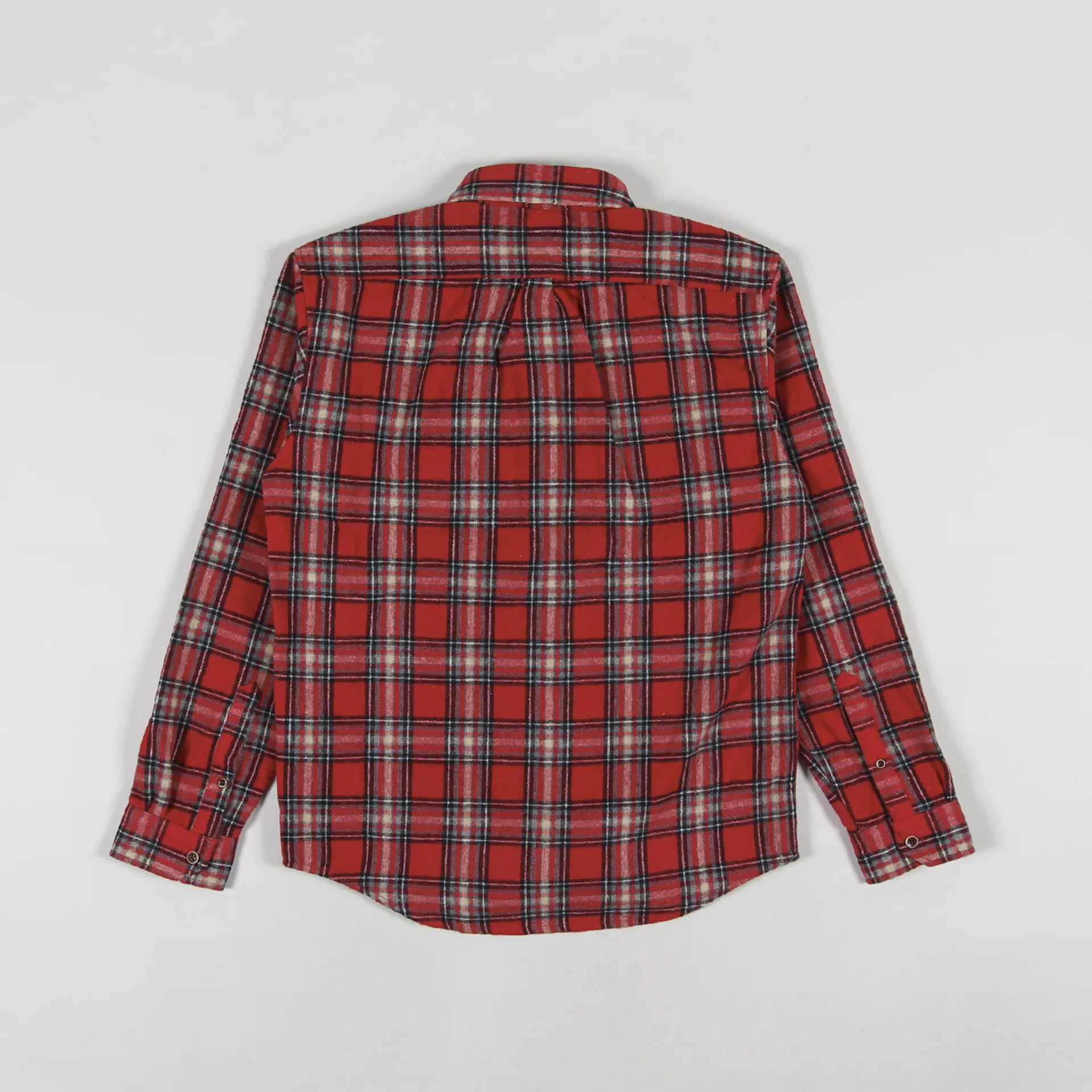 Deus Ex Machina Mens Long Sleeve Allan Flannel Shirt Red