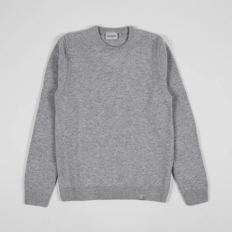 Carhartt Work In Progress Allen Winter Wool Sweater Grey Heather