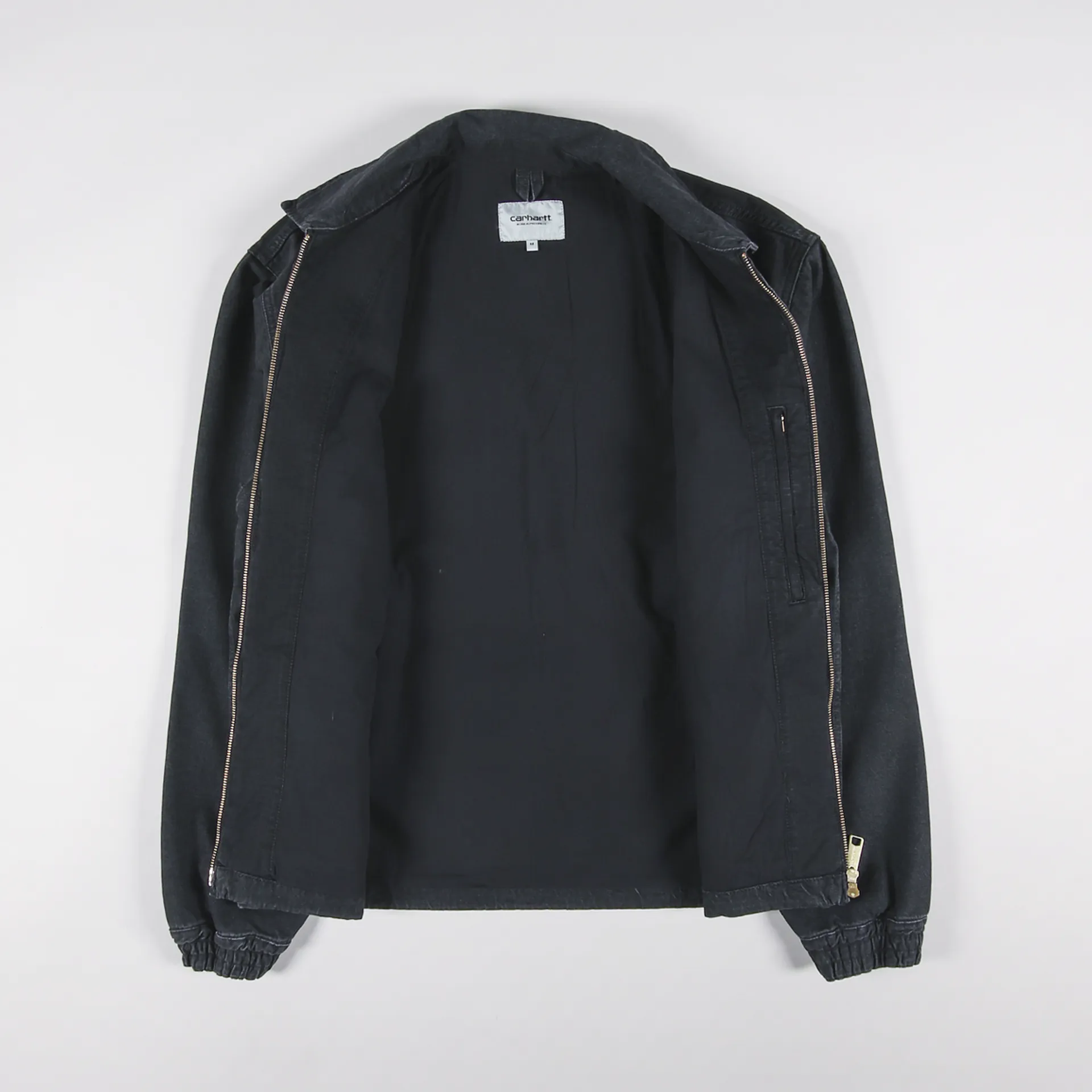 Carhartt WIP Mens Alma Cotton Denim Jacket Black Stone Washed