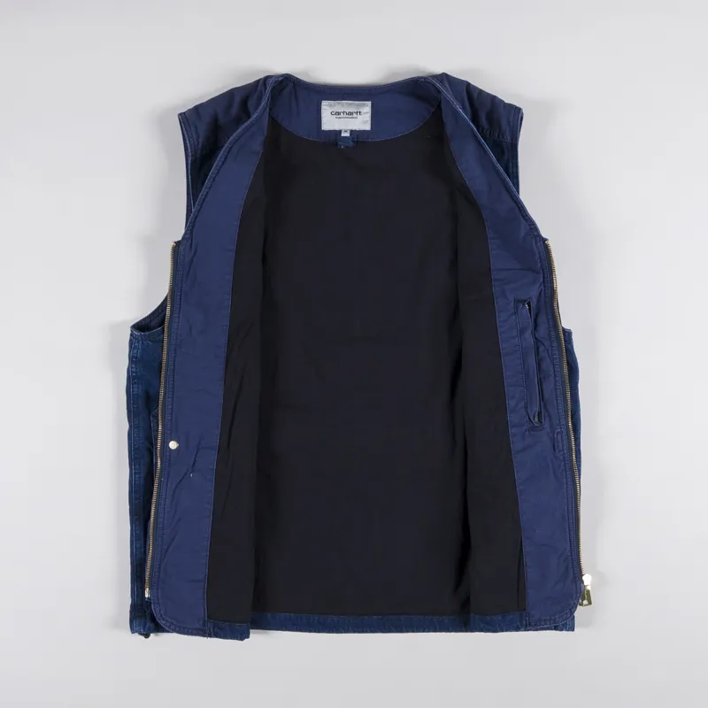 Carhartt WIP Mens Alma Vest Blue Denim Gilet