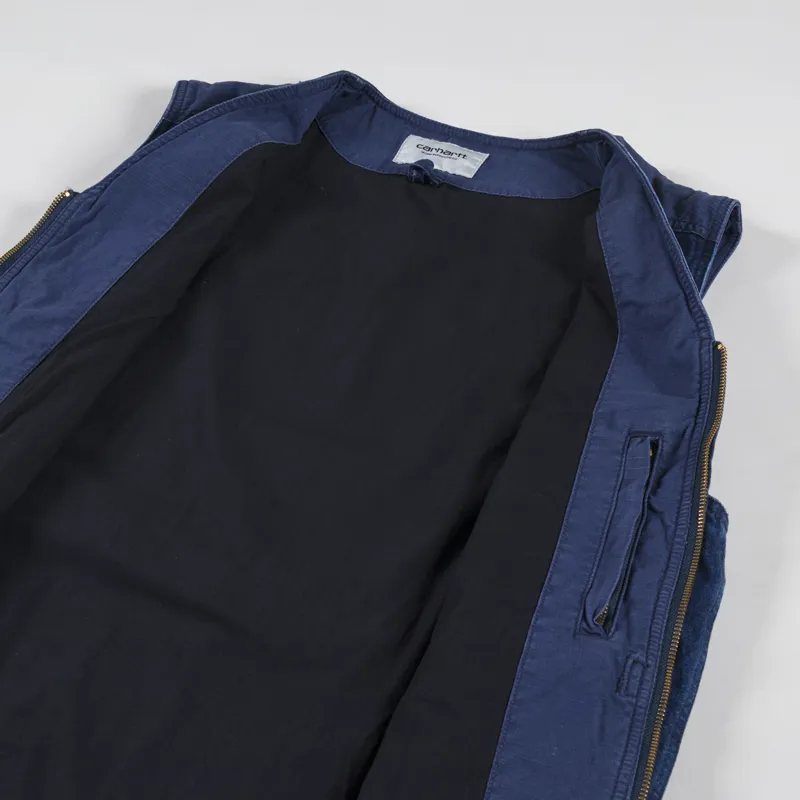 Carhartt WIP Mens Alma Vest Blue Denim Gilet