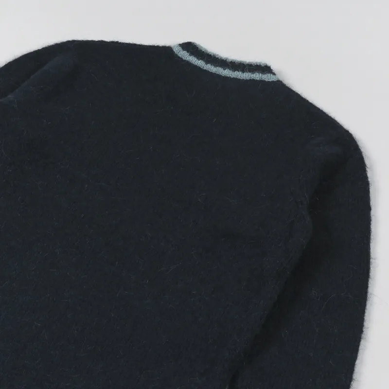 Fred Perry Alpaca Blend Crew Neck Jumper Navy-3