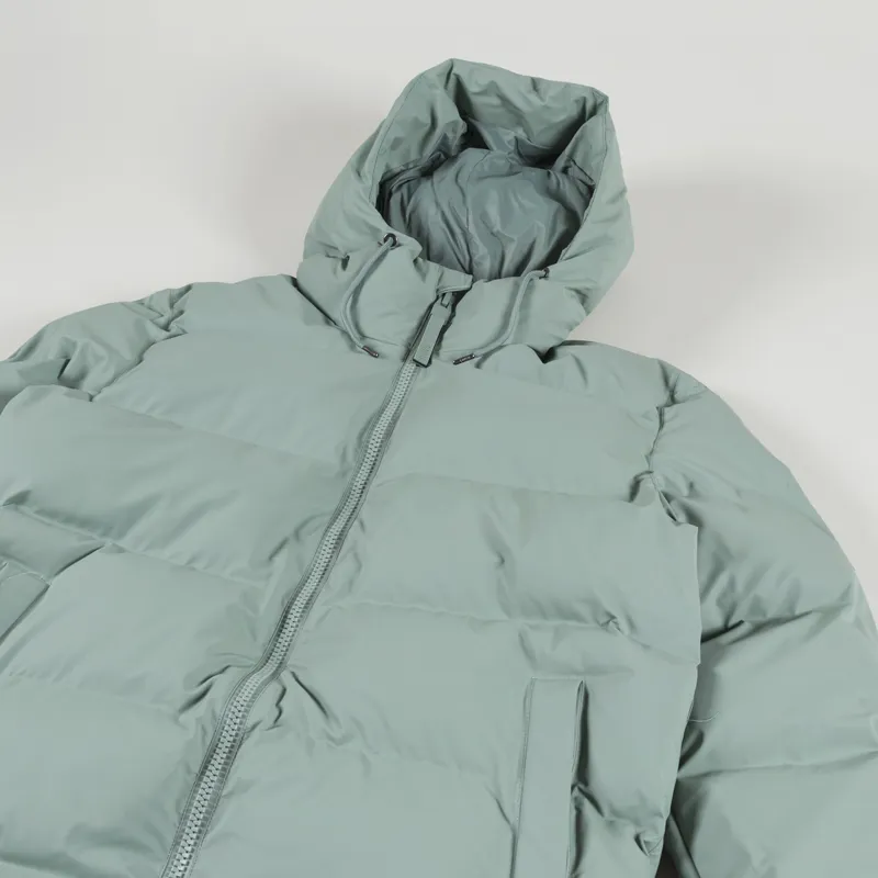 Rains Womens Insulated Alta Long Puffer Jacket Haze Green