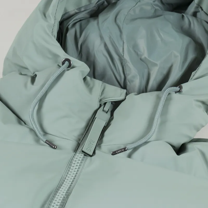 Rains Womens Insulated Alta Long Puffer Jacket Haze Green