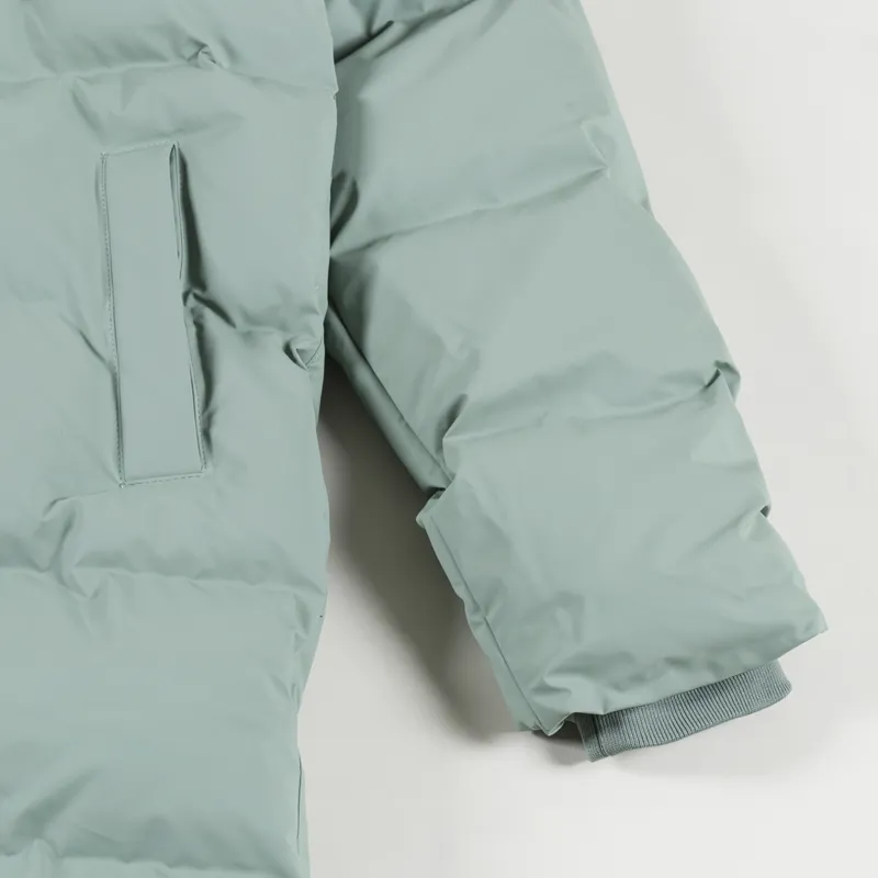 Rains Womens Insulated Alta Long Puffer Jacket Haze Green