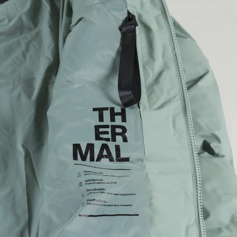 Rains Womens Insulated Alta Long Puffer Jacket Haze Green