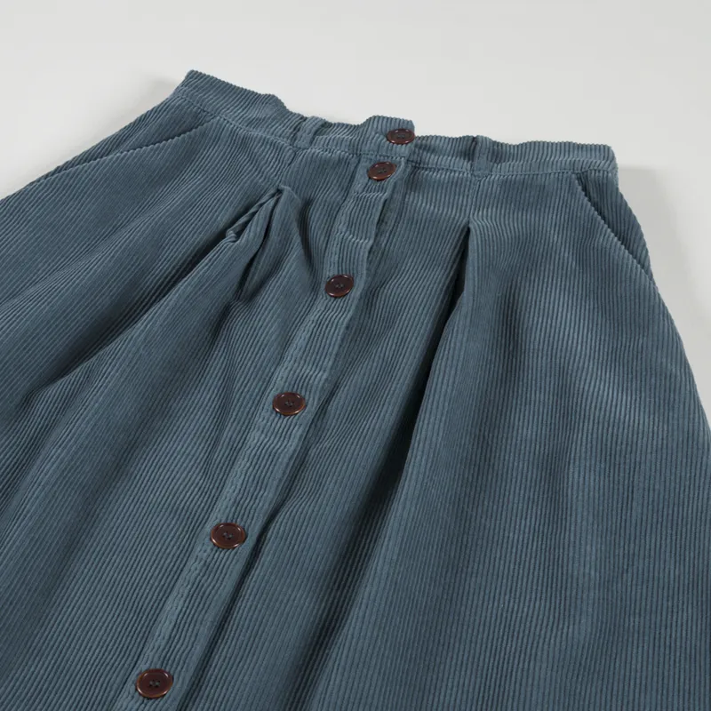 Beaumont Organic Womens Alyvia Cord Skirt Petrol-5