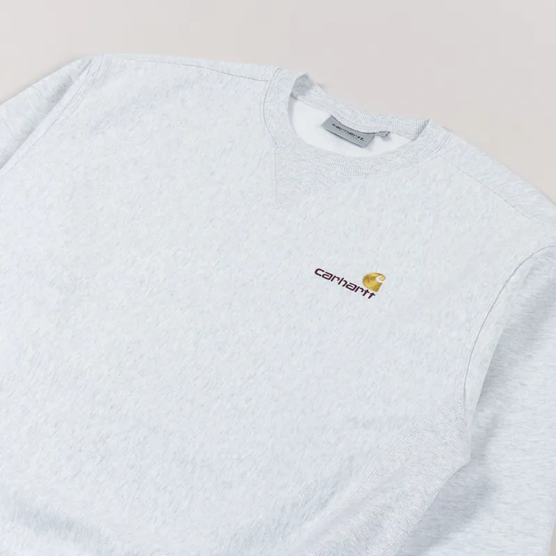 Carhartt WIP American Script Sweat Ash Heather-2