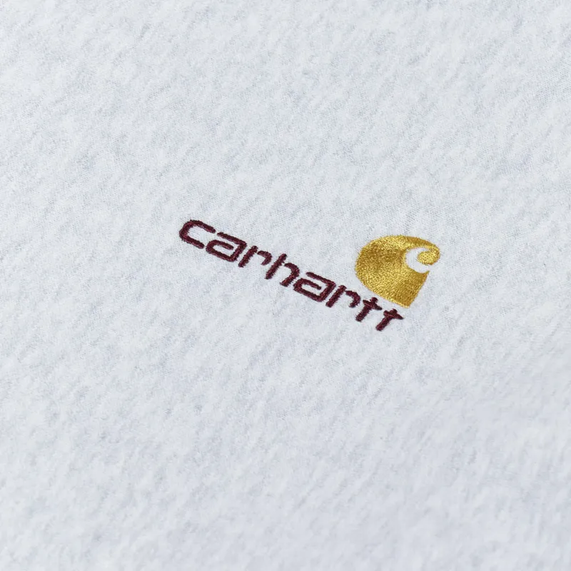 Carhartt WIP American Script Sweat Ash Heather-5