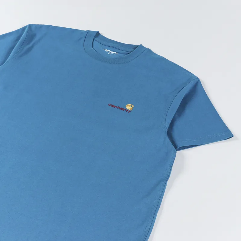 Carhartt WIP American Script T Shirt Amalfi-2