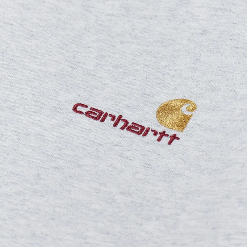 Carhartt WIP American Script T Shirt Ash Heather-2