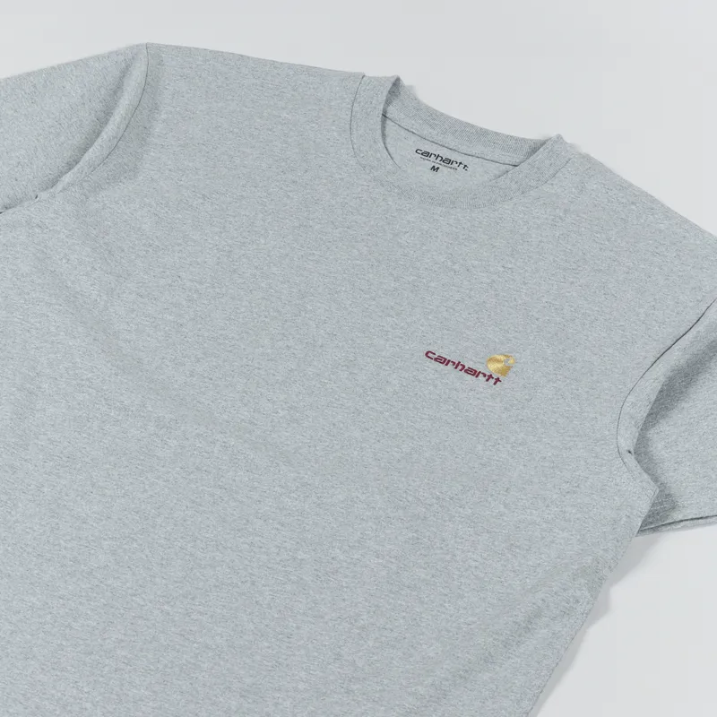 Carhartt WIP American Script T Shirt Grey Heather-1