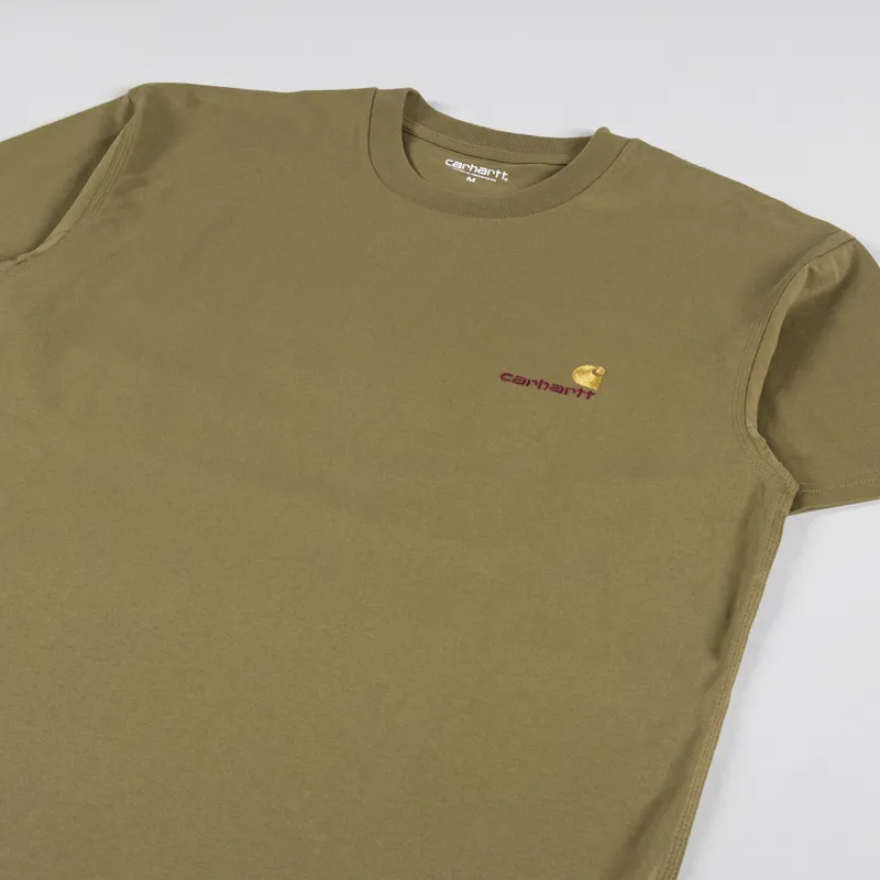 Carhartt WIP American Script T Shirt Larch-2