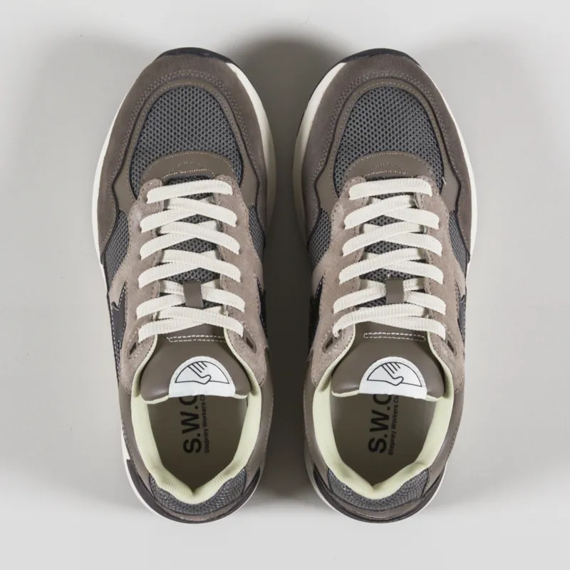 Stepney Workers Club Amiel S-Strike Shoes Suede Mix Grey-1