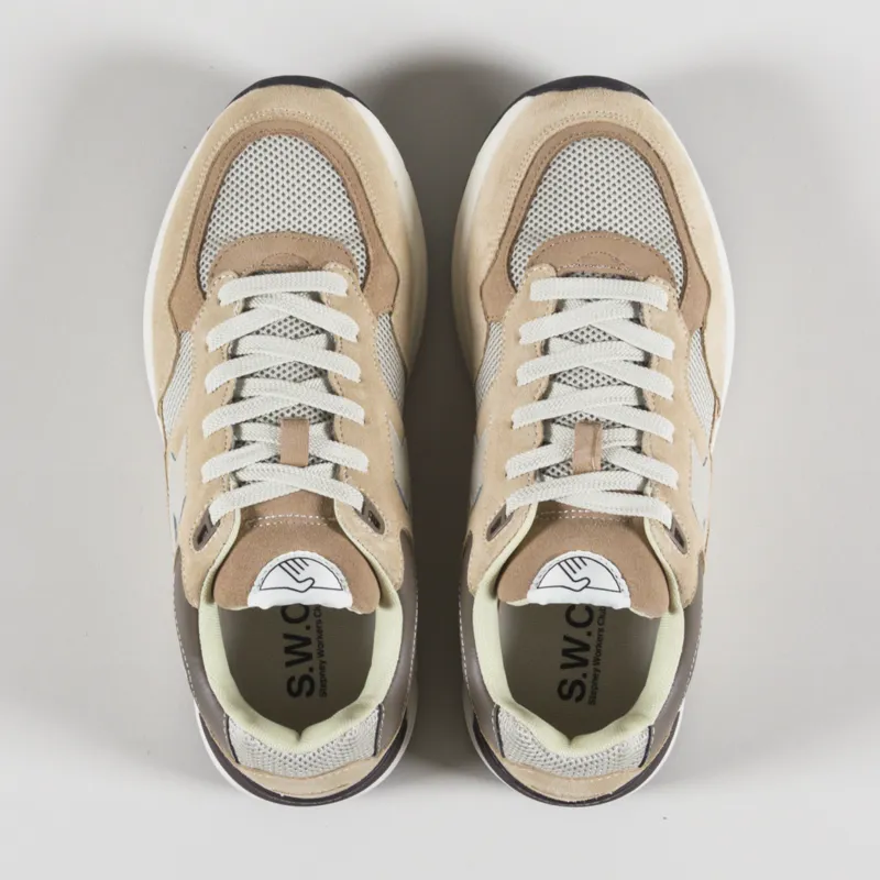 Stepney Workers Club Amiel S-Strike Shoes Suede Mix Sand-1