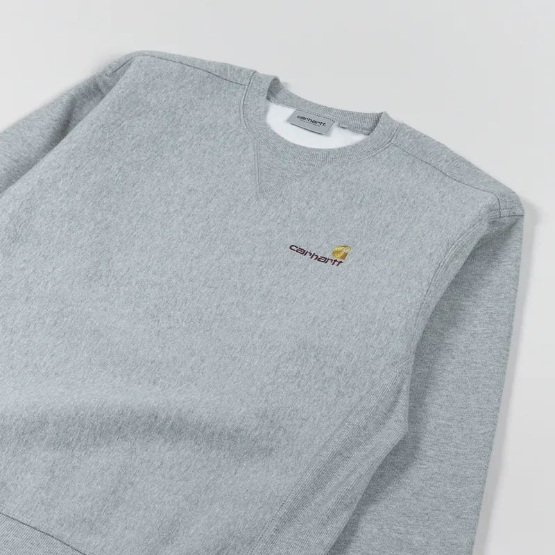 Carhartt WIP American Script Sweat Grey Heather-2