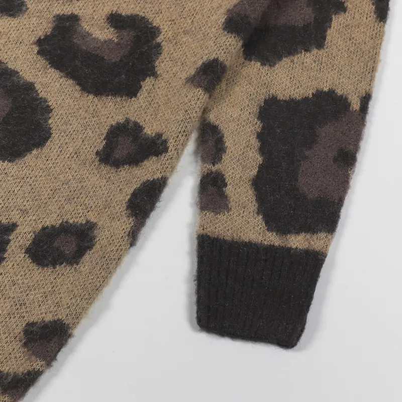 Fred Perry Womens Amy Winehouse Foundation Knitted Dress Tonal Leopard-7