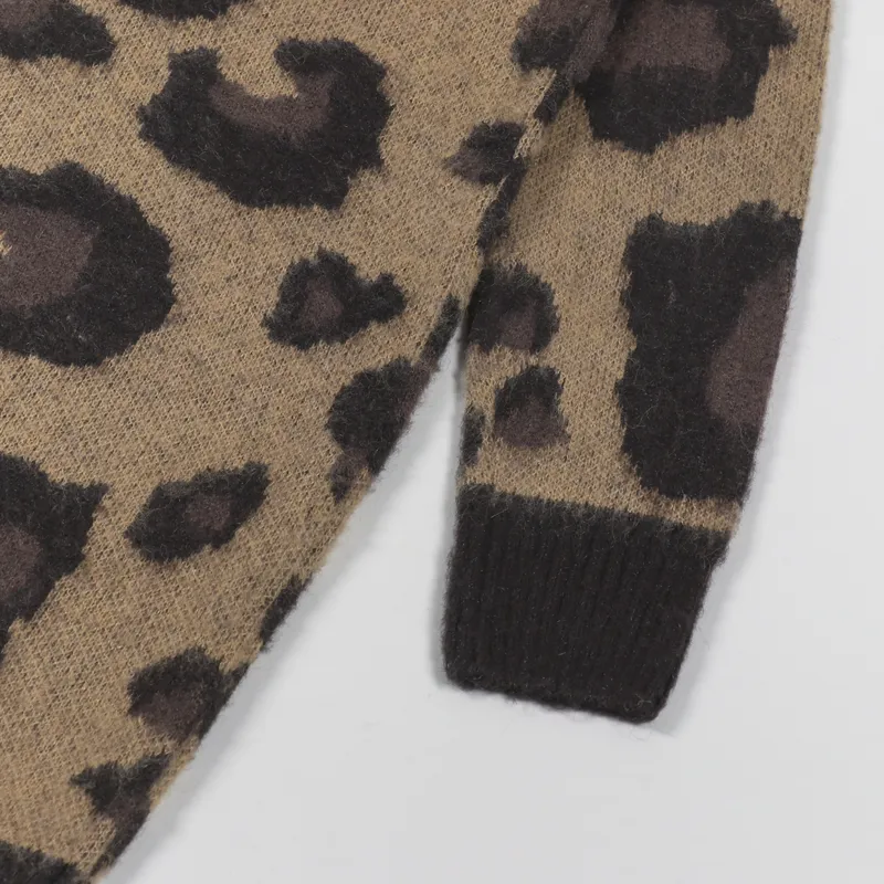 Fred Perry Womens Amy Winehouse Foundation Knitted Dress Tonal Leopard-5