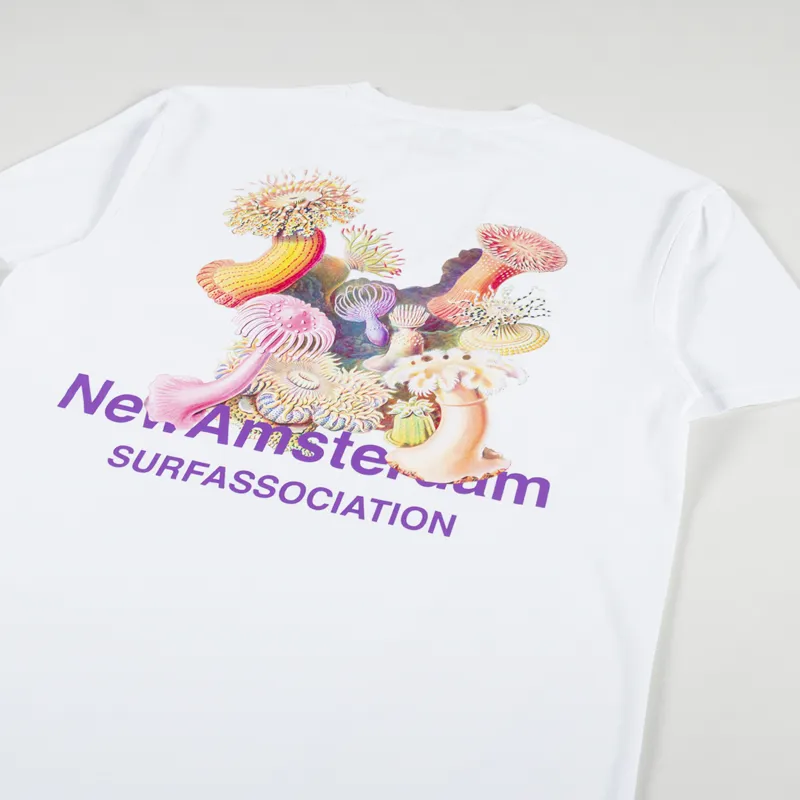 New Amsterdam Surf Association Anemone T Shirt White-2