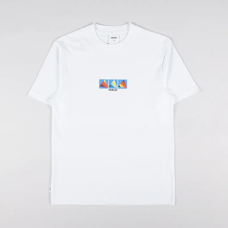 white colorful graphic tee