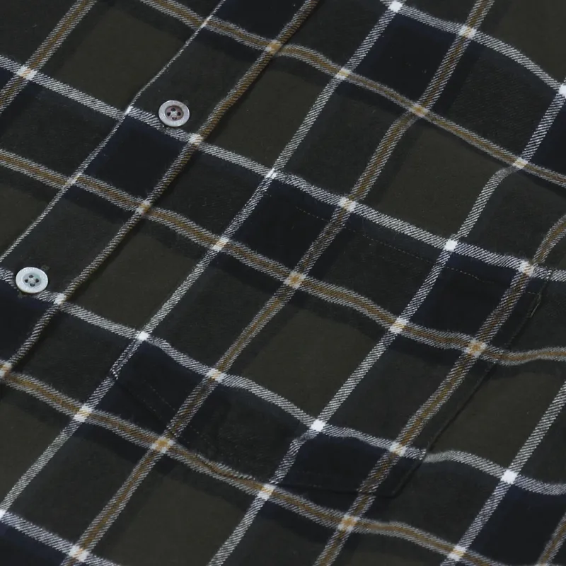 Norse Projects Anton Brushed Flannel Check Shirt Beech Green-6