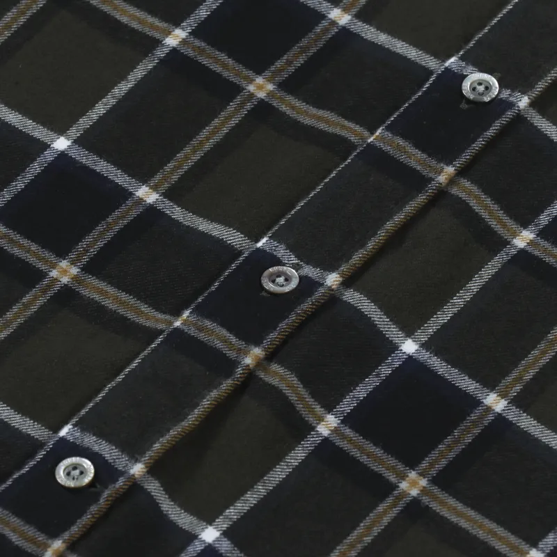 Norse Projects Anton Brushed Flannel Check Shirt Beech Green-4