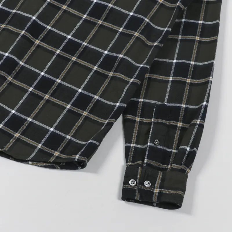 Norse Projects Anton Brushed Flannel Check Shirt Beech Green-7