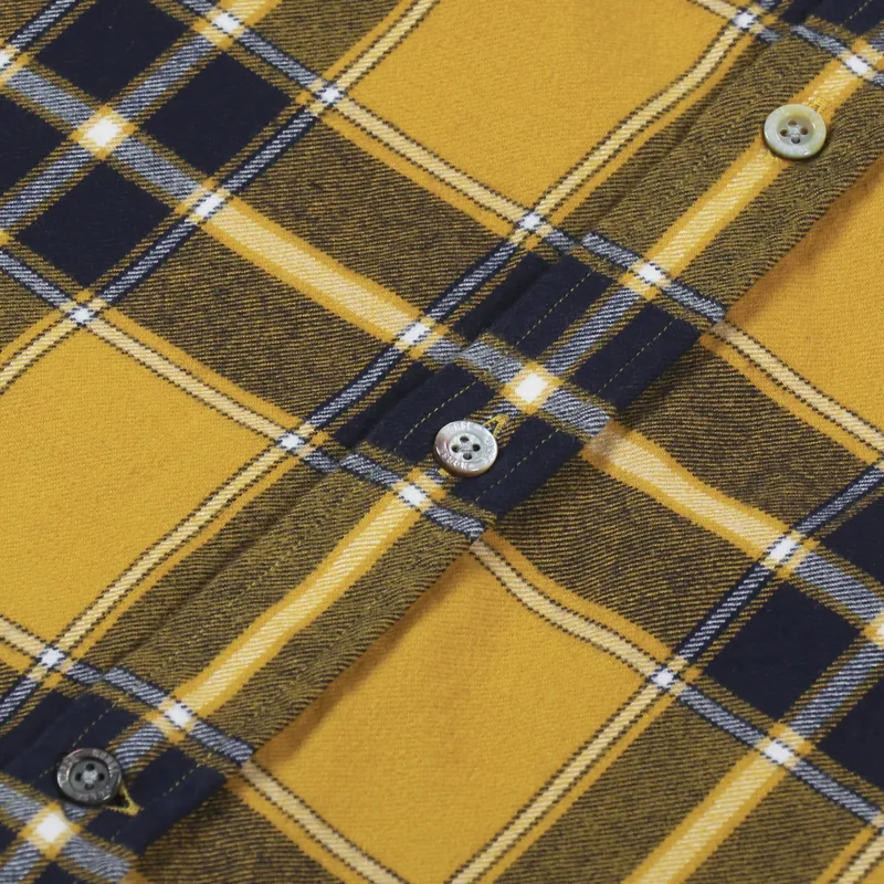 Norse Projects Anton Brushed Flannel Check Shirt Turmeric Yellow-5