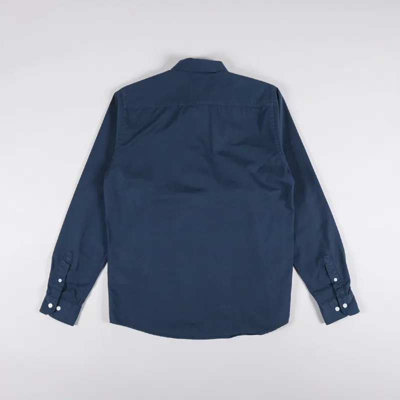 Norse Projects Anton Light Twill Shirt Deep Marine-1