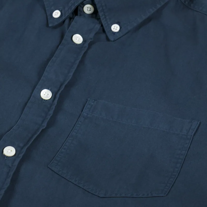 Norse Projects Anton Light Twill Shirt Deep Marine-5