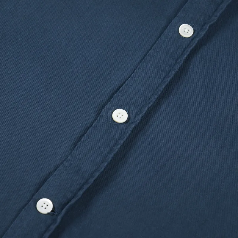 Norse Projects Anton Light Twill Shirt Deep Marine-4