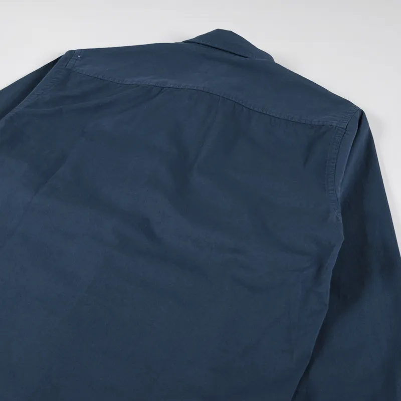 Norse Projects Anton Light Twill Shirt Deep Marine-2