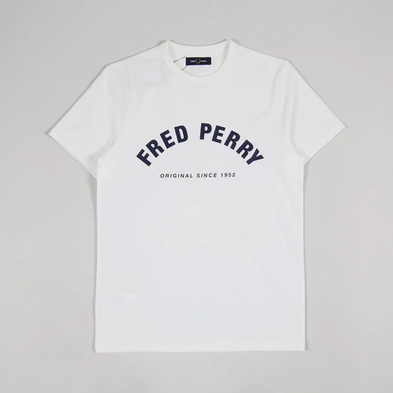 Fred Perry Arch Branded T Shirt Snow White