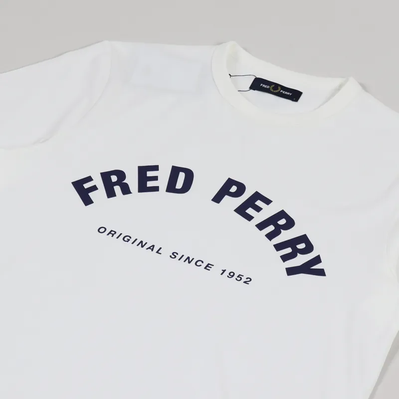 Fred Perry Arch Branded T Shirt Snow White-1