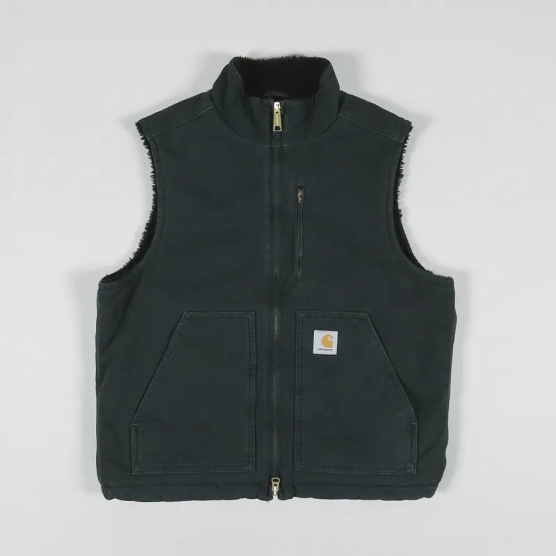 Carhartt WIP Mens Fleece Lined Arlington Vest Dark Cedar Brown